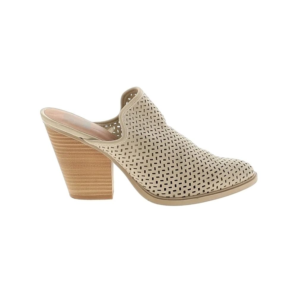 DV by Dolce Vita Taupe Perforated Block Heel Mule